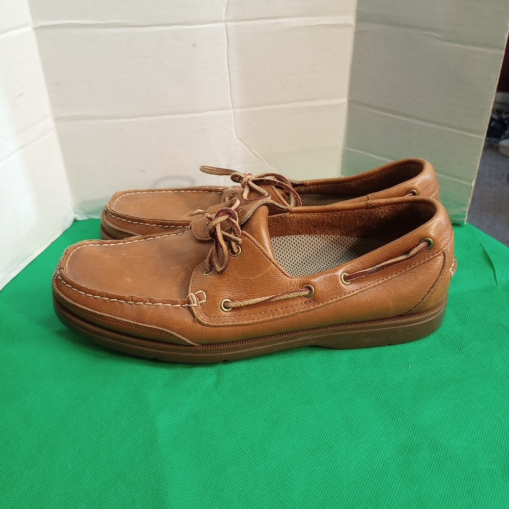 Rockport Men's Brown Leather Boat Shoes Size 10M - Picture 4 of 8
